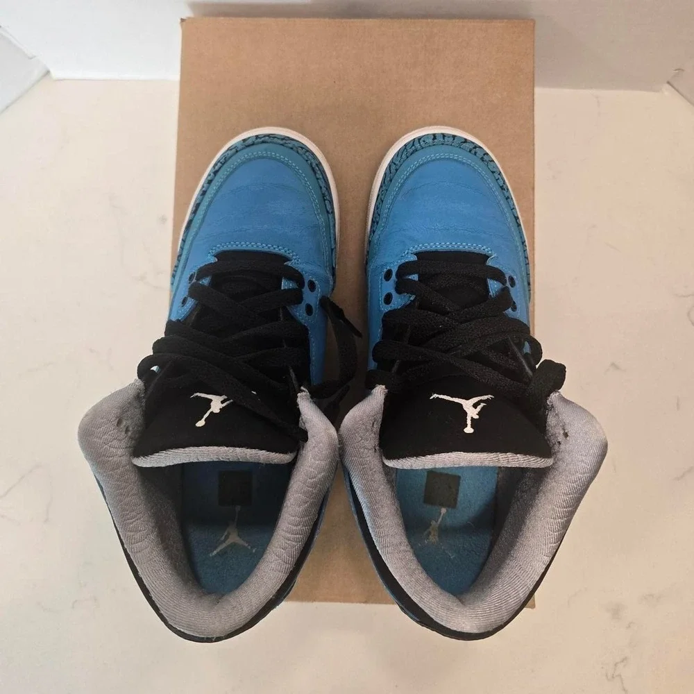 2014 Air Jordan 3 Retro Dark Powder Blue/Black-Wolf Grey-White Grade School